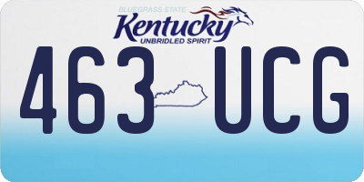 KY license plate 463UCG