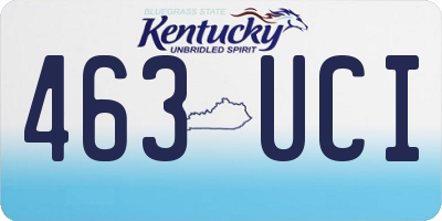 KY license plate 463UCI