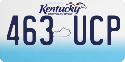 KY license plate 463UCP