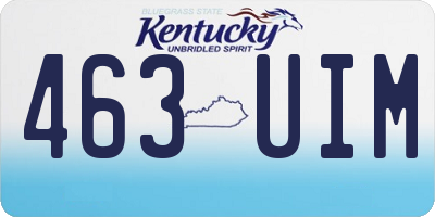 KY license plate 463UIM