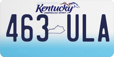 KY license plate 463ULA