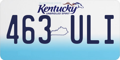 KY license plate 463ULI