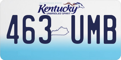 KY license plate 463UMB