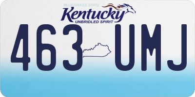 KY license plate 463UMJ