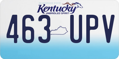 KY license plate 463UPV