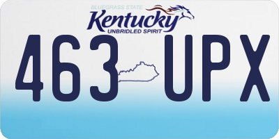 KY license plate 463UPX