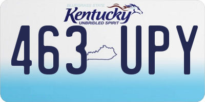 KY license plate 463UPY