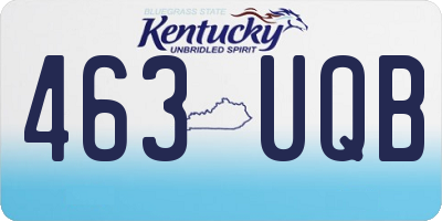 KY license plate 463UQB