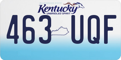 KY license plate 463UQF