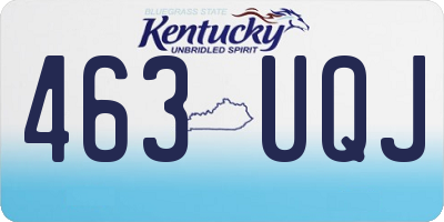 KY license plate 463UQJ