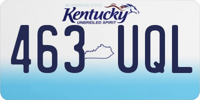 KY license plate 463UQL