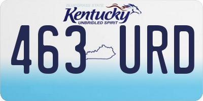KY license plate 463URD
