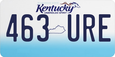 KY license plate 463URE