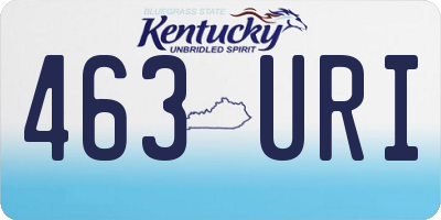 KY license plate 463URI