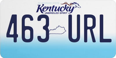 KY license plate 463URL