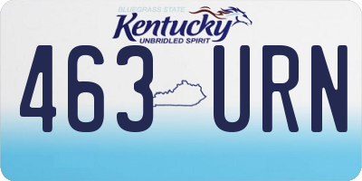 KY license plate 463URN