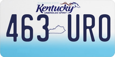 KY license plate 463URO