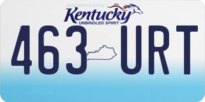 KY license plate 463URT