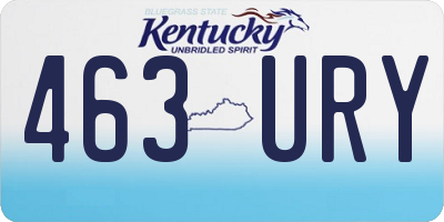 KY license plate 463URY