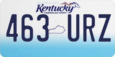 KY license plate 463URZ