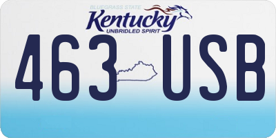 KY license plate 463USB