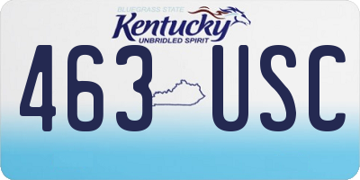 KY license plate 463USC
