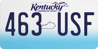 KY license plate 463USF