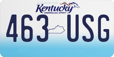 KY license plate 463USG