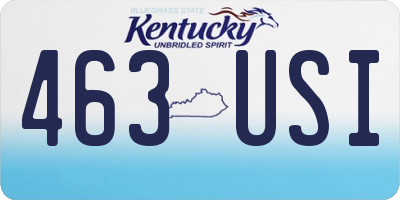 KY license plate 463USI