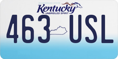 KY license plate 463USL