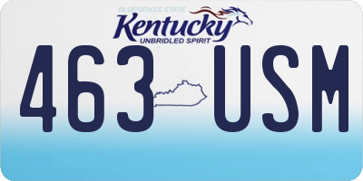 KY license plate 463USM