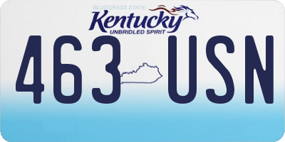 KY license plate 463USN