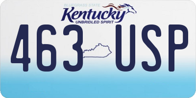 KY license plate 463USP