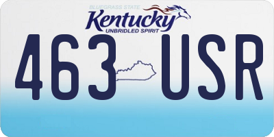 KY license plate 463USR