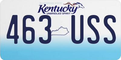 KY license plate 463USS