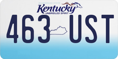 KY license plate 463UST
