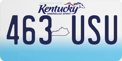 KY license plate 463USU