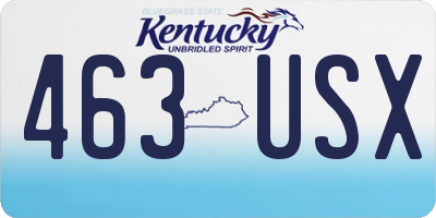 KY license plate 463USX