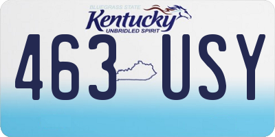 KY license plate 463USY
