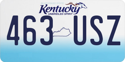 KY license plate 463USZ