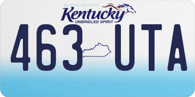 KY license plate 463UTA