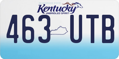KY license plate 463UTB