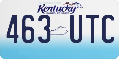 KY license plate 463UTC