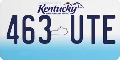 KY license plate 463UTE