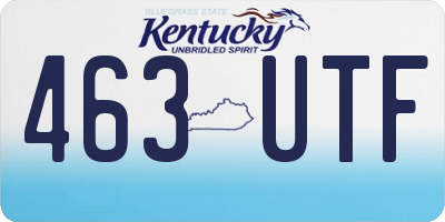 KY license plate 463UTF