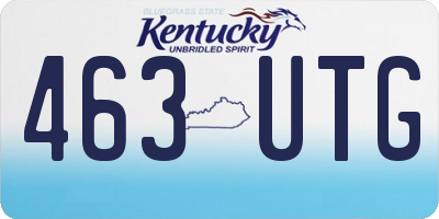 KY license plate 463UTG
