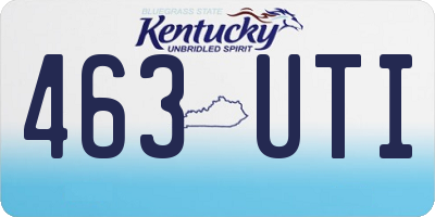 KY license plate 463UTI