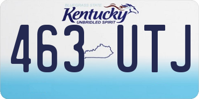 KY license plate 463UTJ