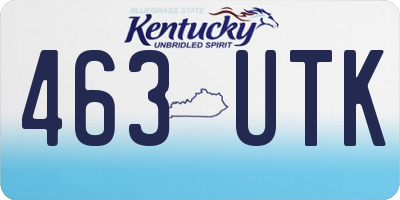KY license plate 463UTK