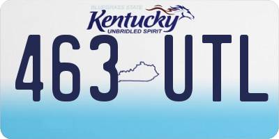 KY license plate 463UTL
